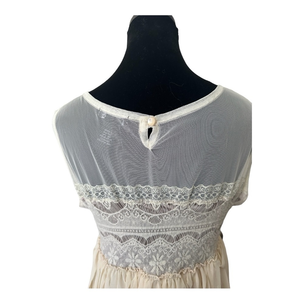 Miss Chievous Top Or Mini Dress Bohemian Fringe & Lace Junior Size XL Women Med - Picture 5 of 8